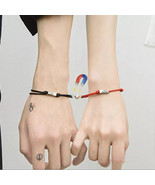 Minimalist Lovers Matching Friendship Bracelet Rope Braided Couple Magne... - €12,05 EUR