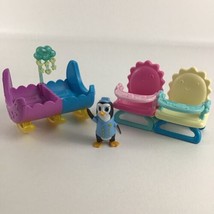 Disney Jr T.O.T.S Baby Nursery High Chair Bassinet Set Pipson Penguin Figure Lot - £15.25 GBP