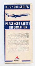 Delta Airlines B-727-200 Series Passenger Safety Information Card 1981 - £17.40 GBP