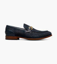 Stacy Adams Brinkley Moc Toe Bit Slip-On Dress Shoes Navy 25711-410 image 2