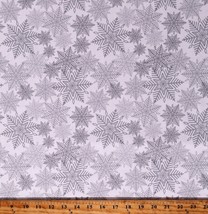 Cotton Christmas Snowflakes Snow Winter Silver Fabric Print by Yard D385.55 - £10.51 GBP