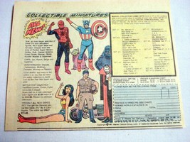 1981 Heroes World Color Ad Collectible Super Hero Miniatures Captain America - £6.28 GBP