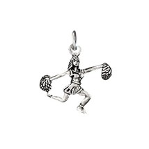Sterling Silver Cheering Pom Poms Cheer leader charm pendant - £22.07 GBP
