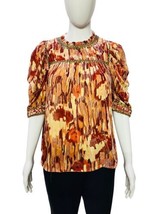 Ulla Johnson Jive Hand Sequin Embroidered Abstract Velvet Blouse Tunic T... - £135.74 GBP