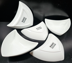 (5) B Smith With Style Hors D&#39;Oeuvre Dishes Set White Table Serve Snack ... - $68.97
