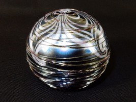 Vintage Glass Paperweight, Wire Wrapped, Open Flower Design, 1980, Signed - £148.80 GBP