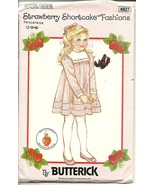 Butterick Sewing Pattern 4827 Girls Dress Size 2 3 4 Strawberry Shortcak... - £7.86 GBP