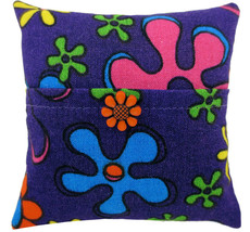 Tooth Fairy Pillow, Purple, Flower Print Fabric, Orange Flower Trim for ... - $4.95