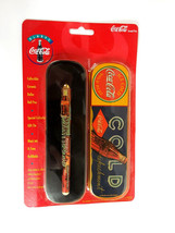 Coca Cola Pen with Tin Case Vintage 1996 Ceramic Roller Ball in Package - £6.23 GBP