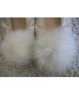 Vintage Pair of FUR and SATIN SLIPPERS.(#0340) - £15.71 GBP