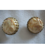 Vintage Clip-on “YELLOW STONE EARRINGS with Marbelizing Throughout (#0160) - $17.76 CAD