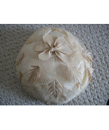 VINTAGE Off-White NETTED HAT with Autumn Leaves (#0310) - $61.72 CAD