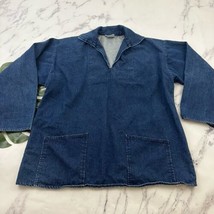 Kinsale Smocks Vintage Denim Pullover Shirt Jacket Size XXL Fisherman Chore - $72.26