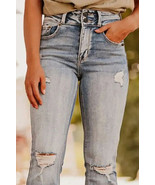 Dusk Blue Vintage Light Wash Ripped Raw Edge Flare Jeans - $692.29 MXN Dusk Blue Vintage Light Wash Ripped Raw Edge Flare Jeans - $692.29 MXN