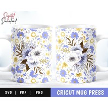 Cricut Mug Press Svg, Floral Mug Press Svg, Summer Mug Wrap Svg, Coffee ... - £2.36 GBP