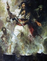 painting Giclee Art Blackbeard, Smoke &amp; Flames.   Print Canvas - £6.76 GBP+