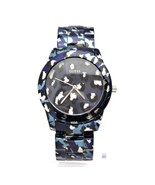 New Guess U0425L1 Blue Tone Iconic Animal Print Stainless Steel Women Watch - $89.08
