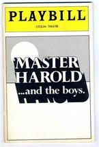 Playbill Master Harold and the Boys 1982 Danny Glover Zakes Mokae Lonny ... - £11.05 GBP