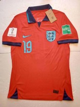 Mason Mount England 2022 World Cup Qatar Match Slim Red Away Polo Soccer Jersey - £79.01 GBP