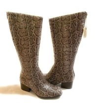 Born Women&#39;s Audriana Snake Print Leather Tall Boots Brown Variety Sizes - £95.08 GBP