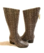 Born Women&#39;s Audriana Snake Print Leather Tall Boots Brown Variety Sizes - £81.79 GBP