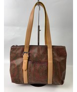 ETRO Medium Tote Shoulder Paisley pattern Brown Leather handles w/Dust Bag - $164.62 CAD