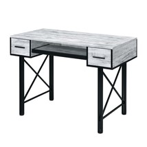 Antique White &amp; Black Computer Desk w/ Keyboard Tray - $211.99