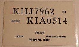 Vintage CB Ham radio Amateur Card KHJ 7962 Warren Ohio - £3.87 GBP