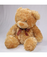 Wild Dreams Toys Teddy Bear Brown Plush With Brown Bow Very Soft And Swe... - $11.64