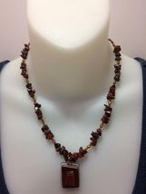 Obsidian Mahogany Necklace with Pendant - £18.48 GBP