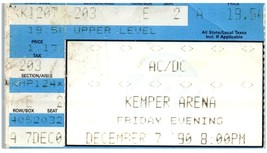 Vintage AC/Dc Ticket Stub Diciembre 7 1990 Kemper Arena Kansas Ciudad MO - £41.99 GBP