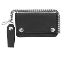 Hot Leathers WLC1002 Black 6&quot; 5 Pocket Bi-Fold Wallet with Braided Detail - £31.89 GBP