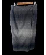 Wool Blend Long Maxi Wrap Skirt Gray Ombre Stripe 8P Vintage Tailored Pr... - $881.72 MXN