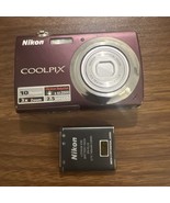 Nikon Coolpix S3000 Digital Camera (Plum) FOR PARTS/REPAIR Lens error Tu... - $16.18