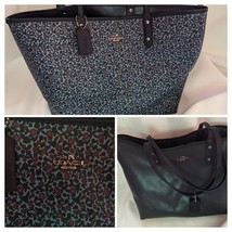 Borsa Tote Reversibile Coach Città Fiore Ranch Floreale Multicolore Nero... - $169.22