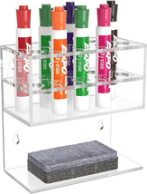 Acrylic Magnetic Dry Erase Marker Holder Wall Mount, 10 Slots Whiteboard... - $23.39