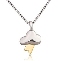 Cloud and Lightning Necklace For Women Gold Silver Color Box Chain Neckl... - £19.98 GBP