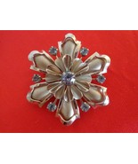 1950‘s-60’s Silver Brooch is Made up of Blue Crystal Rhinestones (#0523) - $98.46 CAD