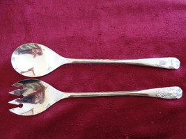 2 Silver-Plated Salad Serving Spoons Made in ITALY. (#0778) - £21.98 GBP