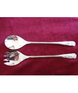 2 Silver-Plated Salad Serving Spoons Made in ITALY. (#0778) - £22.32 GBP