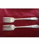 2 Silver-plate Salad/Desert Forks by WM Rogers International Silver (#0800) - $26.04 CAD