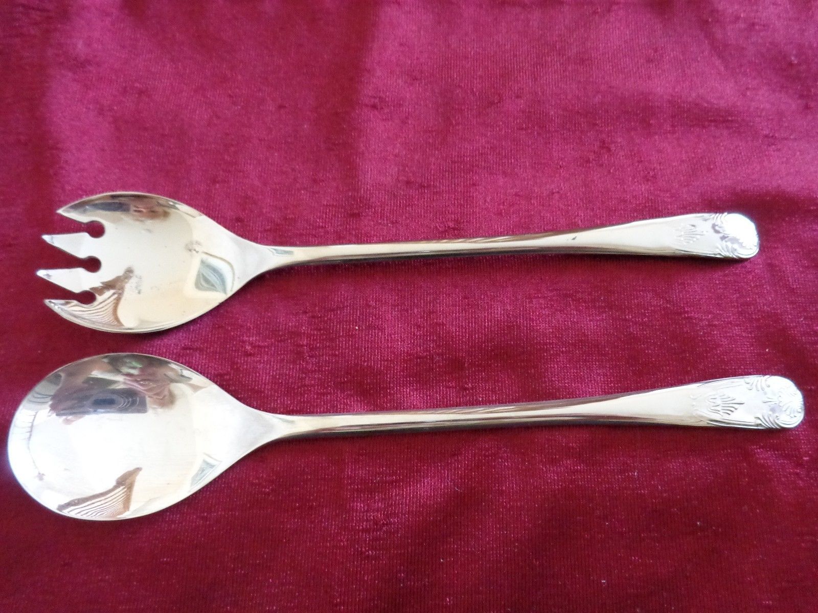 2 Silver-plated Serving Spoons. Made in ITALY. (#0777) - $21.99