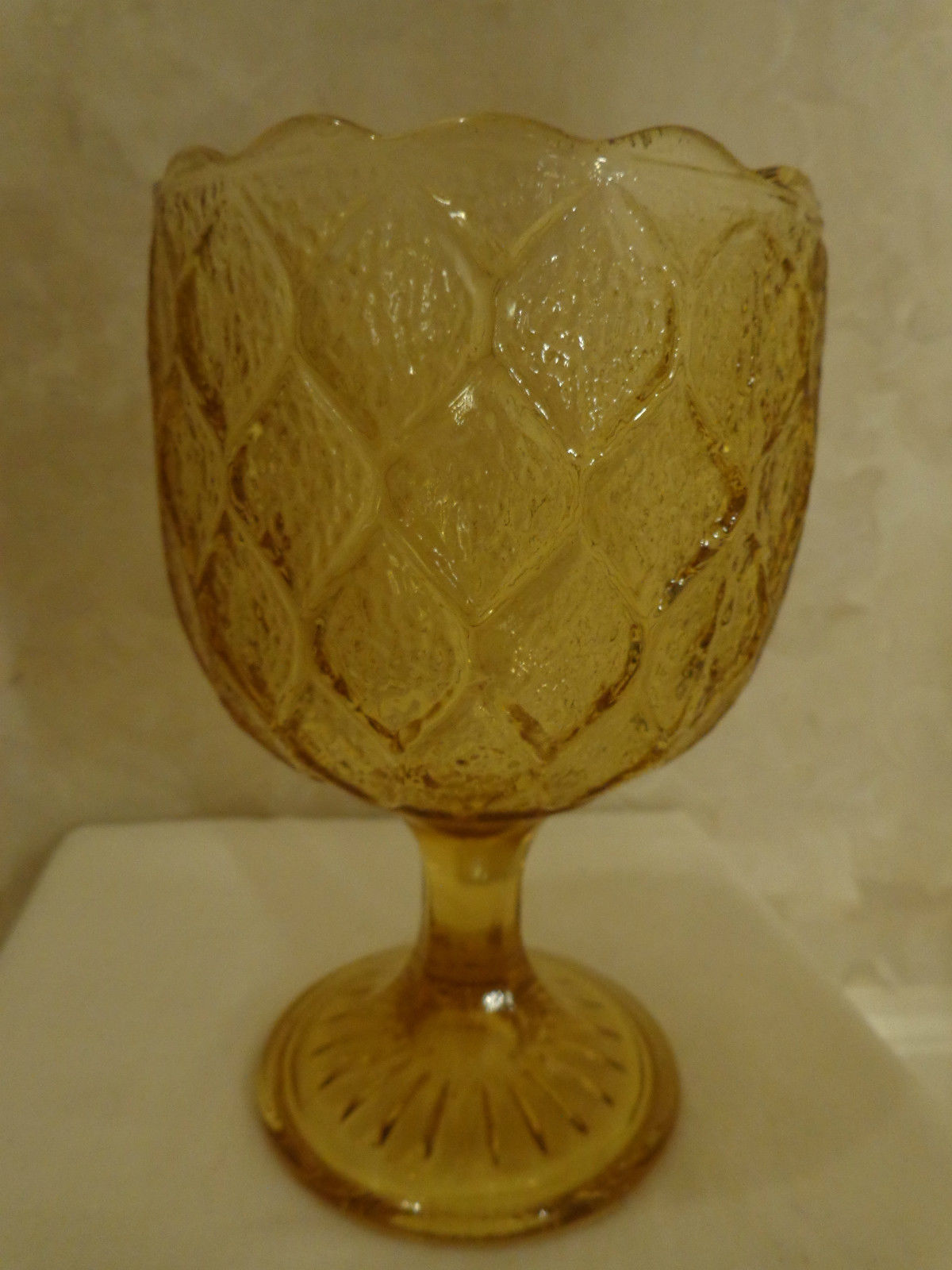 GOLDEN/AMBER GLASS GOBLET (#0350) - $20.99