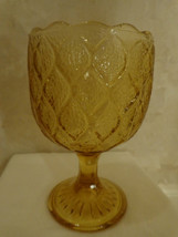 GOLDEN/AMBER GLASS GOBLET (#0350) - £16.77 GBP