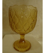 GOLDEN/AMBER GLASS GOBLET (#0350) - £16.50 GBP
