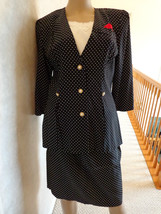 Greg Michael Black Ladies Polka Dotted 2 Pc. Suit Size 10.(#1659) - £28.89 GBP