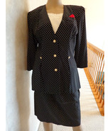 Greg Michael Black Ladies Polka Dotted 2 Pc. Suit Size 10.(#1659) - $50.75 CAD