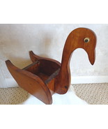 Handmade Collectible Swan Wooden Planter (#0525) - $57.43 CAD