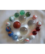 Lot of 19 Vintage Glass Marbles (#0291) - £39.30 GBP