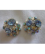 Pair of Vintage Prong Set Austrian Crystal Clip-On Earrings Signed by AR... - £31.44 GBP